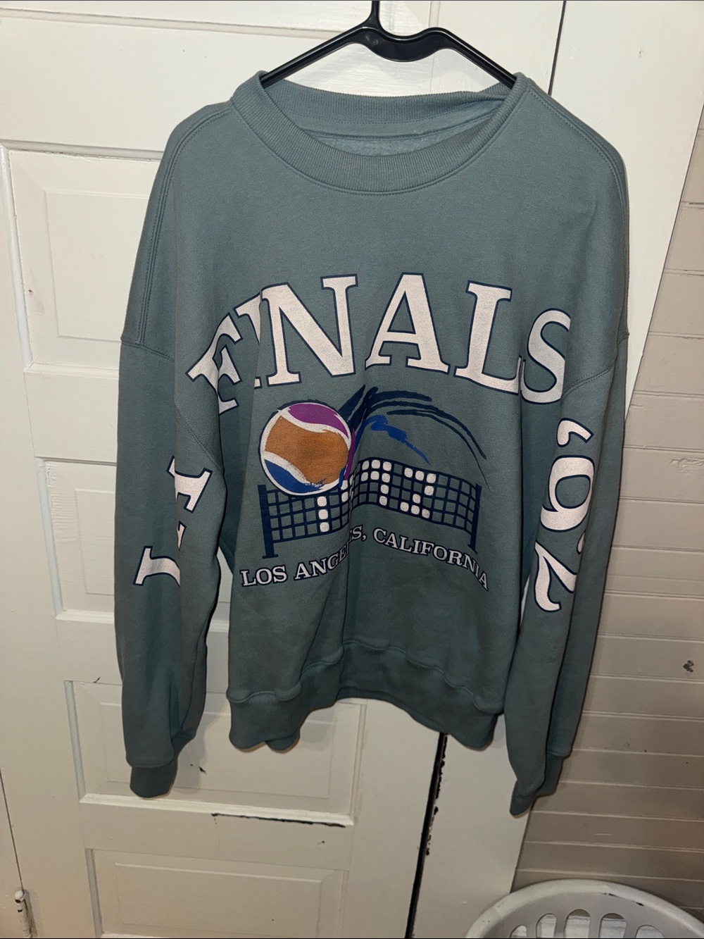 Hollister Sage Green 'La Finals' 1992Graphic Crewneck Sweatshirt Boxy Fit M